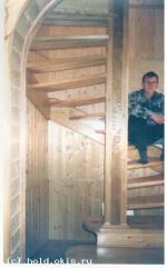 Монтаж лестницы и отделка помещений, Московская область, д.Мишнево, 2005г.